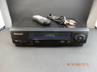 Panasonic Pv - 7453 Omnivision Vhs Vcr Player Recorder With Remote And Rca Cables