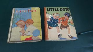 Vintage Childrens Books 2 X Volumes Of Little Dots Annual Circa 1938/39