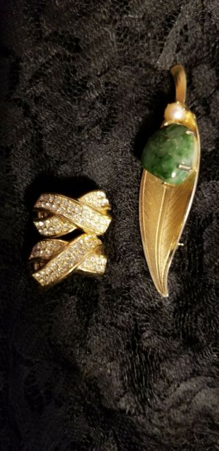 Vintage Christian Dior Rhinestone Earrings Clips Stunning 2