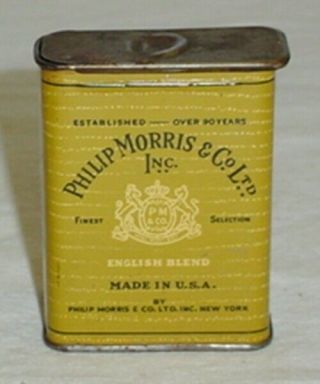 Vintage Wwii Ww2 1940’s Us Gi Personal Phillip Morris Empty Cigarette Tin