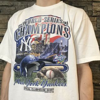 Vtg 1998 York Yankees World Series Starter T Shirt Mens Large