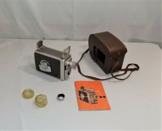 Vintage Kodak Brownie 8mm Movie Camera With Case And Instructions