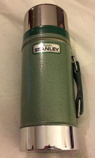 Vintage Aladdin Stanley A - 1350b 24 Ounce Wide Mouth Thermos Green Vacuum Bottle