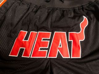 Miami Heat Men ' s Vintage Basketball Shorts Sizes S M L XL 2XL Black 5