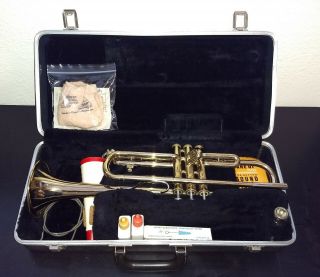 Vintage Trumpet Designed By Vincent Bach Selmer Bundy Usa W/ Bundy Hard Case