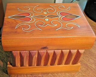 Vintage Secret Lock Puzzle Hard Wood Box 6 Steps Open Handcrafted Brain Teasers