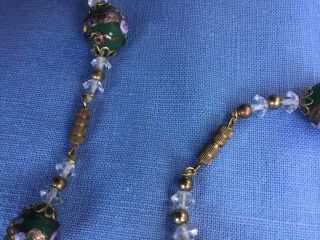 Vintage Wedding Cake Venetian Jade Glass Bead Necklace/Bracelet Set 3