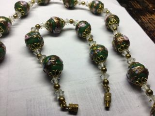 Vintage Wedding Cake Venetian Jade Glass Bead Necklace/Bracelet Set 5