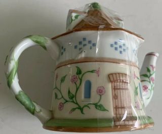 Vintage Lenox Porcelain English Garden Dovecote Individual Teapot Miniature 5”