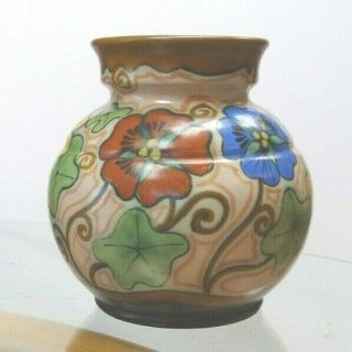 Vintage Goedewaagen Holland Hand Painted Floral Vase 6 Inches Signed 16g