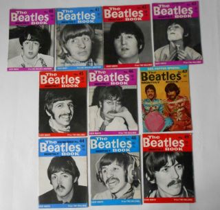 The Beatles Monthly Books X10 1966 - 1967 No.  S 40 - 49 Vintage Magazines