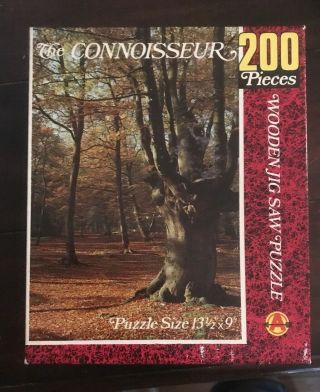 The Connoisseur 200 Piece Wooden Jigsaw Puzzle Made In England The Forest Vtg
