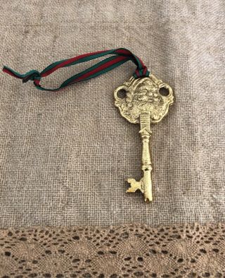 Santa Key Skeleton Key Christmas Door Decoration Ornament Vintage