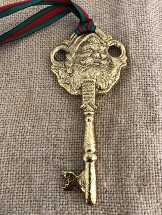 Santa Key Skeleton Key Christmas Door Decoration Ornament Vintage 2