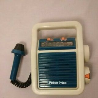 Vintage Fisher Price Am/fm Radio With Microphone For Sing - A - Long Fun