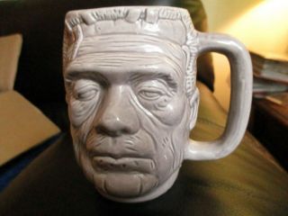 Universal Monsters Vintage Frankenstein Mug Glass Glenn Strange Famous Nm