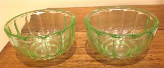 Vintage Green Depression Glass Jelly Moulds