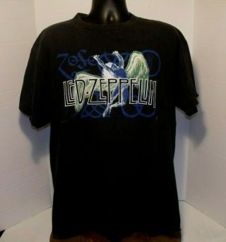 Vintage Led Zeppelin 1995 Winterland Shirt Black Size X - Large Xl 2 Sided Vgc