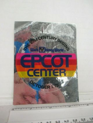 Vtg Walt Disney World Epcot Center October 1,  1982 Opening Day Sticker Decal
