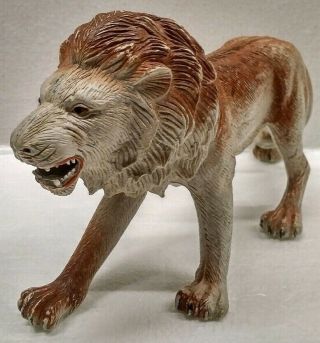 Vintage 1985 Imperial Plastic Big 10 " Long Lion Wild Cat Figure Figurine Toy