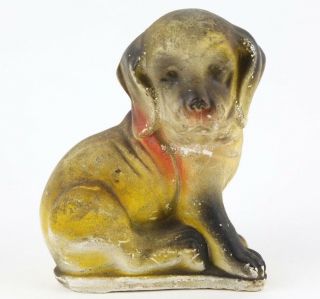 Vintage Labrador Puppy Dog Chalk Ware Small Carnival Prize Ceramic Old Statue