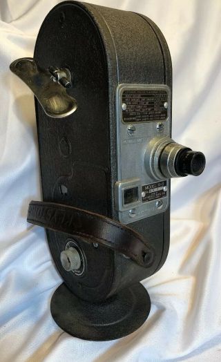 Vintage Keystone 16mm Movie Camera Model A - 3 With Strap,  Spool & Stand