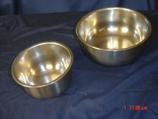 Vollrath Set Of 2 - Stainless Steel Mixing Bowls Vintage
