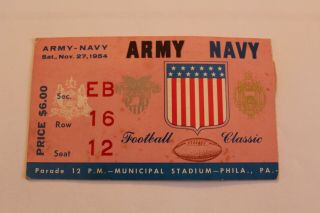 Vintage November 27,  1954 Army Vs.  Navy Football Game Ticket Stub