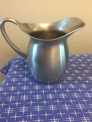 Vintage Vollrath Stainless Steel 3 Quart Pitcher Made For The Usn Medical Corps