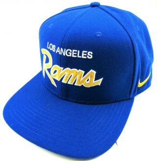 Nike Los Angeles Rams Script Snapback Hat Cap Snap Back Twill Vintage