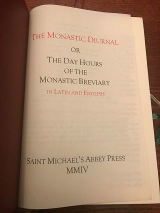 The Monastic Diurnal The Day Hours of the Monastic Breviary in Latin and English 3