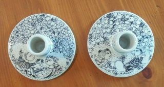 Vintage Bjorn Wiinblad Nymolle Denmark Candle Holder Set Of 2 Spring And Autumn