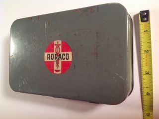 Vintage Roraco German FIRST AID KIT Military MEDICAL Metal Case War Complete 2