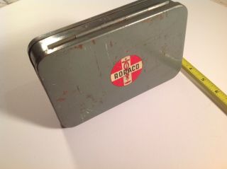 Vintage Roraco German FIRST AID KIT Military MEDICAL Metal Case War Complete 8