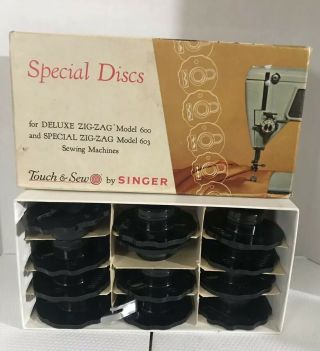Vintage Touch & Sew By Singer Special Discs For Deluxe Zig - Zag Model 600 And 603