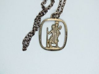 Vintage Georg Jensen Sterling Silver St Christopher Pendant And Chain.