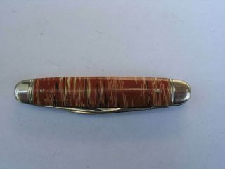 Vintage Crown Imperial PROV R.  I.  USA 2 - Blade Peanut Jack Pocket Knife Marbled 2
