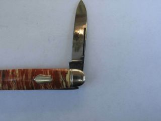 Vintage Crown Imperial PROV R.  I.  USA 2 - Blade Peanut Jack Pocket Knife Marbled 5