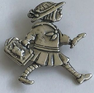 Vtg Mary Engelbreit 925 Sterling Silver Artist Girl Figural Pin Brooch