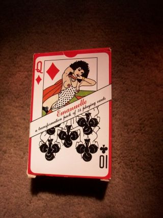 Vintage Emanuelle Pinup Poker Girlie Nude Playing Cards,  W/box English