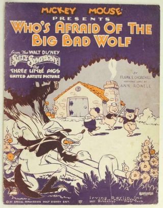 Vintage Sheet Music Walt Disney Who 