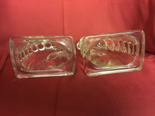 Pair Vintage Glass Crystal Horse Head Bust Bookends Mid Century Modern 3