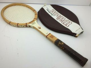 Vintage Wilson Jack Kramer Autograph Tennis Racket Usa 4 - 1/2 Grip Racquet W Case