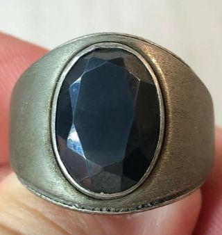 Vintage Men’s Sterling Ring With Large Stone
