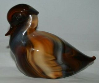 Vintage Imperial Caramel Slag Glass Sitting Duck Figurine