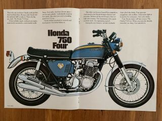 Vintage Honda Motorcycles Sales Brochure 1969 Cb 750 Four Awesome Bike