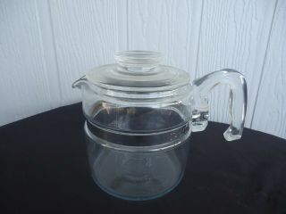 Vintage Retro Pyrex 4 Cup Glass Kettle Coffee Percolator Teapot