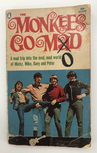 Vintage 1967 “the Monkees Go Mod” Paperback Davy Jones Mickey Dolenz Peter Tork