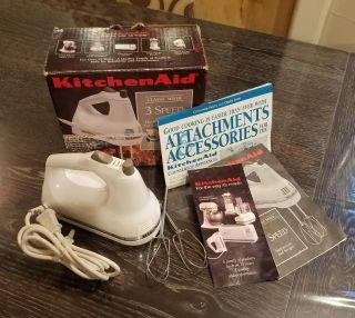 Kitchenaid 3 Speed Classic Mixer Vintage Handheld Mixer Khm3wh2 White