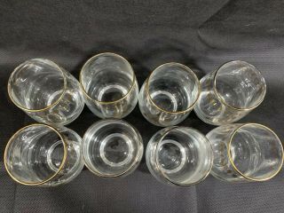 VTG Set Of 8 Libbey Mid Century Mod Fairy Nymph Gold Small Bar Cocktail Glasses 4
